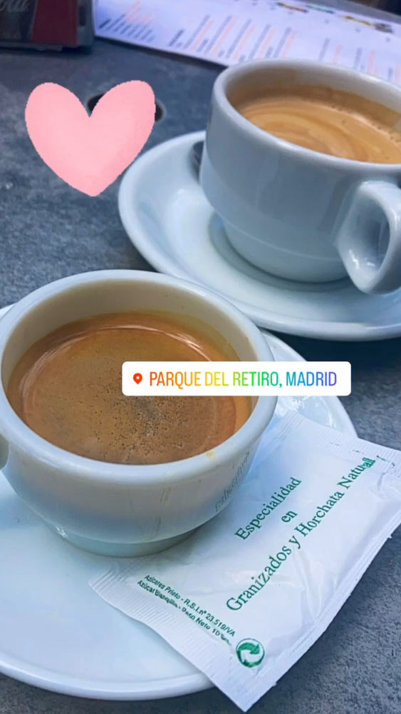 Caffé al Parco del Retiro a Madrid